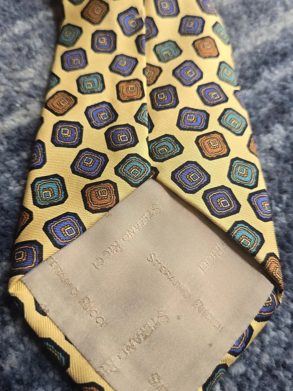 Stefano Ricci Men’s Yellow Geometric 100% Silk Tie
